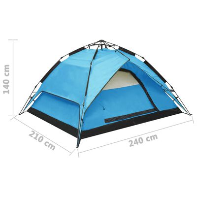 vidaXL Tent pop-up 2-3 persoons 240x210x140 cm blauw