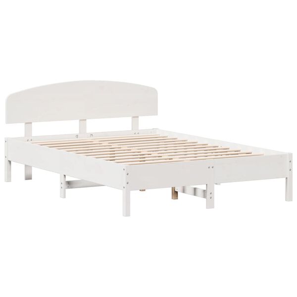 vidaXL Bedframe zonder matras massief grenenhout wit 140x200 cm