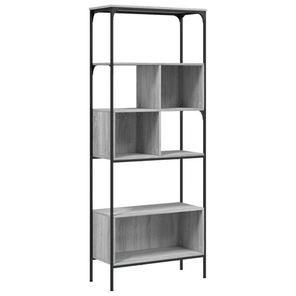vidaXL Boekenkast 5-laags 76x33x188,5 cm bewerkt hout grijs sonoma