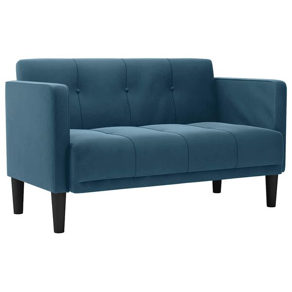 vidaXL Loveseat bank blauw 111 cm fluweel
