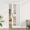vidaXL Schuifdeur Wit 73,5 x 211 cm Massief grenenhout en glas