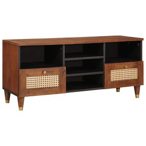 vidaXL TV-kast met lade Bruin 100 x 33,5 x 46 cm Massief Mango Hout