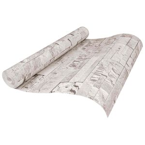 vidaXL 3D Steen Behang Cr&egrave;mekleurig 10 x 0,53 m Non-Woven Stof