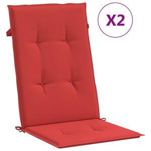 vidaXL Tuinstoelkussens 2 st hoge rug 120x50x3 cm stof rood