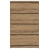 vidaXL Dressoir 60x35x98,5 cm bewerkt hout artisanaal eikenkleur