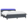 vidaXL Boxspring met matras en LED fluweel donkergrijs 180x210 cm