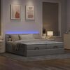 vidaXL Ottoman bed met matrassen en LED's 200x200cm stof taupe