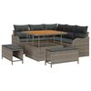 vidaXL Tuinbankenset met kussen 8 pcs Grijs poly rattan
