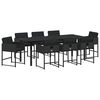 vidaXL Tuin eettafelset 9 st Zwart poly rattan