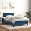 vidaXL Boxspring met matras fluweel donkerblauw 120x210 cm