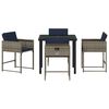 vidaXL Tuin eettafelset met kussen 5 pcs Grijs poly rattan