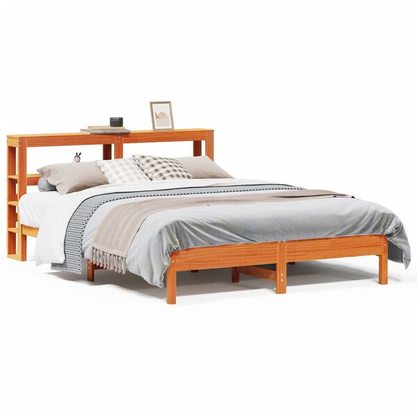 vidaXL Bedframe zonder matras massief grenenhout wasbruin 160x200 cm
