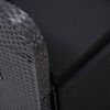 vidaXL Buiten eetset met kussen 11 pcs Zwart Poly riet