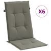 vidaXL Stoelkussens 6 st hoge rug 120x50x4 cm stof donkergrijs