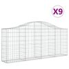 vidaXL Schanskorven 9 st gewelfd 200x30x80/100 cm gegalvaniseerd ijzer