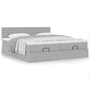 vidaXL Ottoman bed met matrassen 180x200cm fluweel lichtgrijs
