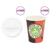vidaXL Papieren koffiekopjes met deksel 1000 st 8oz 240 ml