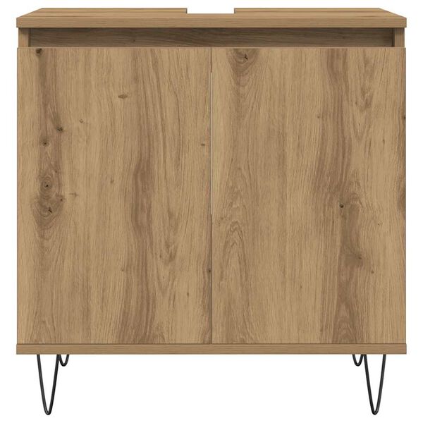 vidaXL Badkamerkast 58x33x60 cm bewerkt hout artisanaal eikenkleurig