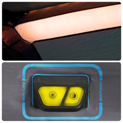 vidaXL Tent 9-persoons waterdicht met LED lichtblauw