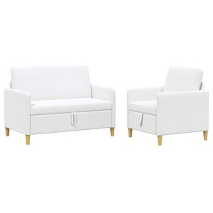 vidaXL Bankenset met opbergruimte 2 st Wit Polyester