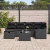 vidaXL Tuin Sofa Set met kussen met opslag 7 pcs Zwart Poly riet