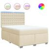 vidaXL Boxspring met matras stof cr&egrave;mekleurig 140x190 cm