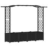 vidaXL Verhoogd Bed met Trellis en Dak Zwart 204 x 40 x 141 cm PP