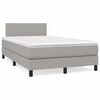 vidaXL Boxspring met matras stof lichtgrijs 120x190 cm