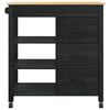 vidaXL Keuken Trolley Zwart
