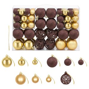 vidaXL 100-delige Kerstballenset 3/4/6 cm bruin/bronskleur/goudkleurig