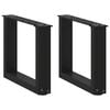 vidaXL Salontafelpoten 2 st U-vormig 30x(30-31) cm staal zwart