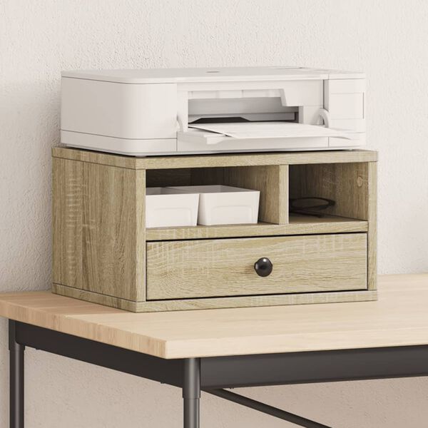 vidaXL Printerkastje 40x32x22,5 cm bewerkt hout sonoma eikenkleurig