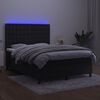 vidaXL Boxspring met matras en LED fluweel zwart 140x200 cm