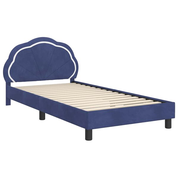 vidaXL Bedframe voor kinderen met hoofdbord Politieblauw 90 x 190 cm