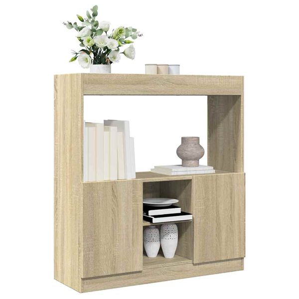 vidaXL Hoge kast 92x33x100 cm bewerkt hout sonoma eikenkleurig
