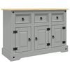 vidaXL Dressoir Corona 112x43x78 cm massief Mexicaans grenenhout grijs