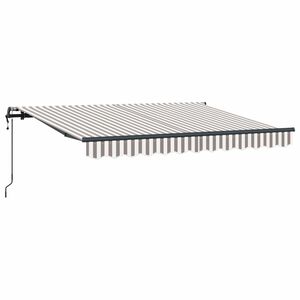 vidaXL Uitschuifbare luifel Lichtgrijs en wit. 450 &times; 350 cm