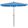 vidaXL Parasol met paal 210x140 cm azuurblauw