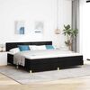 vidaXL Boxspringbed met matras met hoofdeinde Zwart 200 x 200 cm Stof
