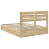 vidaXL Opslag bed met lade Sonoma Eiken 140 x 190 cm Bewerkt hout