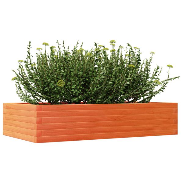 vidaXL Plantenbak 110x60x23 cm massief grenenhout wasbruin