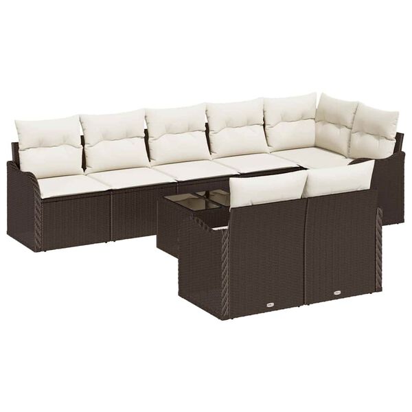 vidaXL Tuin Sofa Set Bruin poly rattan