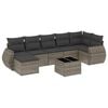 vidaXL 8-delige Loungeset met kussens poly rattan grijs