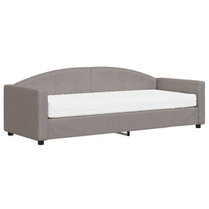 vidaXL Slaapbank met matras 80x200 cm stof taupe