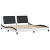vidaXL Bedframe met LED zonder matras "Zadar" wit en zwart 200x200 cm