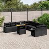 vidaXL 11-delige Loungeset met kussens poly rattan zwart