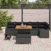 vidaXL Tuin Sofa Set met kussen met opslag 9 pcs Zwart