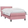 vidaXL Boxspring met matras fluweel roze 80x220 cm