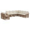 vidaXL Tuinbankenset 9 pcs Beige poly rattan