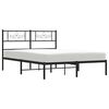 vidaXL Bedframe met hoofdbord metaal zwart 135x190 cm